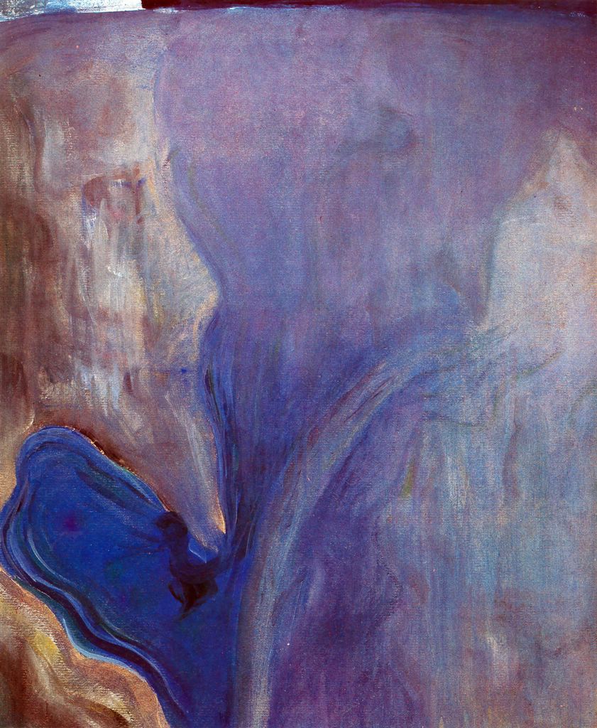 Creation of the World IV, a violet and blue depth like an ocean of unformed substance, painted by M. K. Čiurlionis