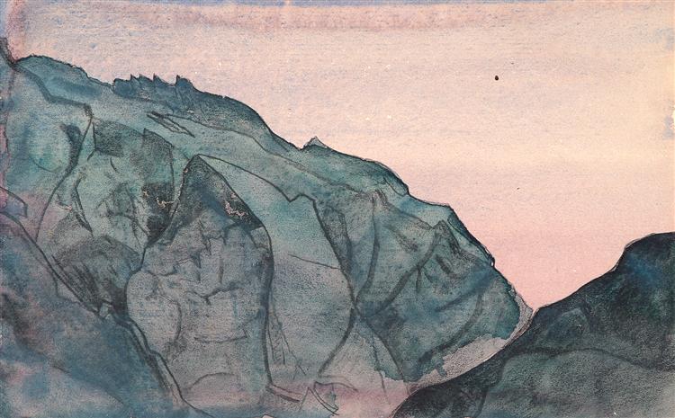 Path to Kailas, a mountain study by Nicholas Roerich