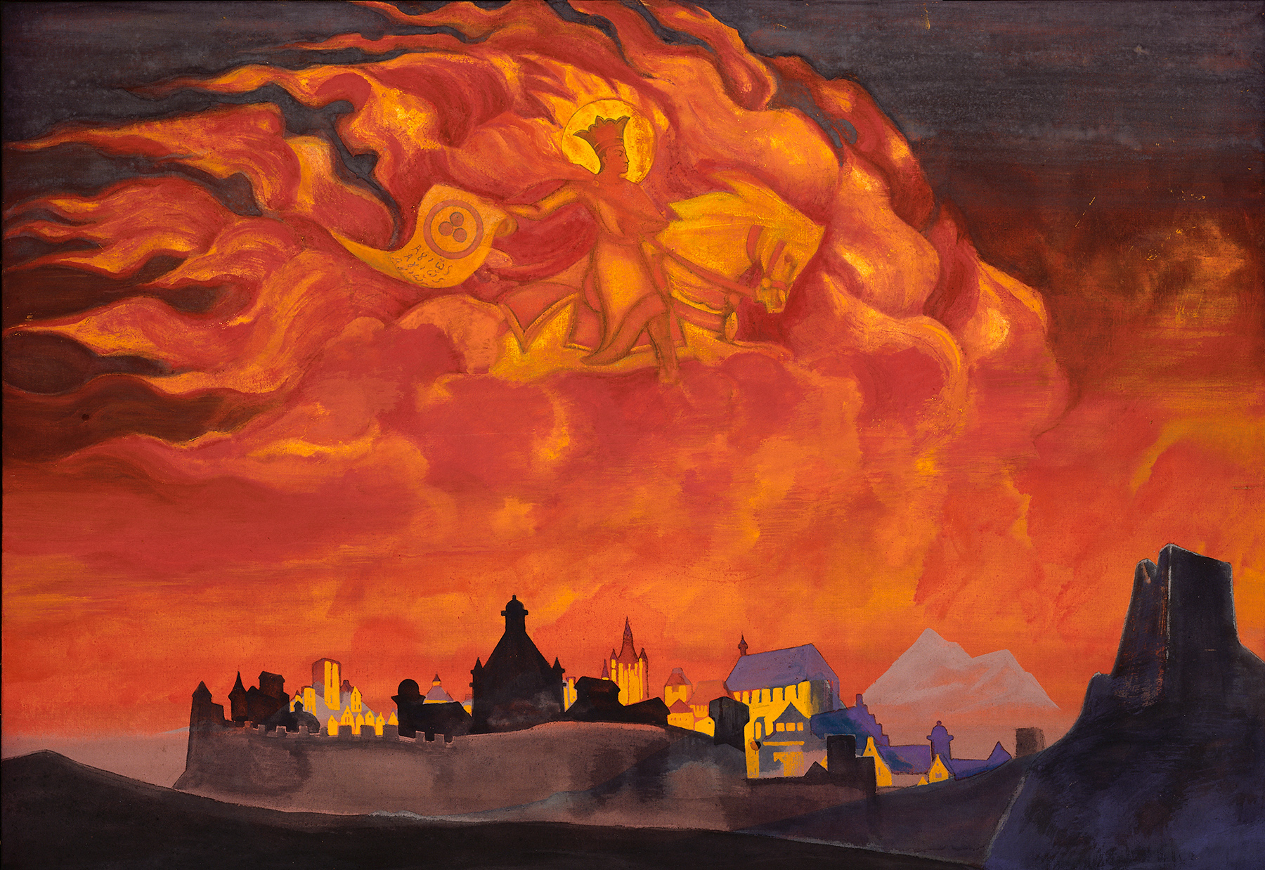 Sophia the Almighty (The Wisdom of the Almighty), a fiery winged herald, painted by Nicholas Roerich